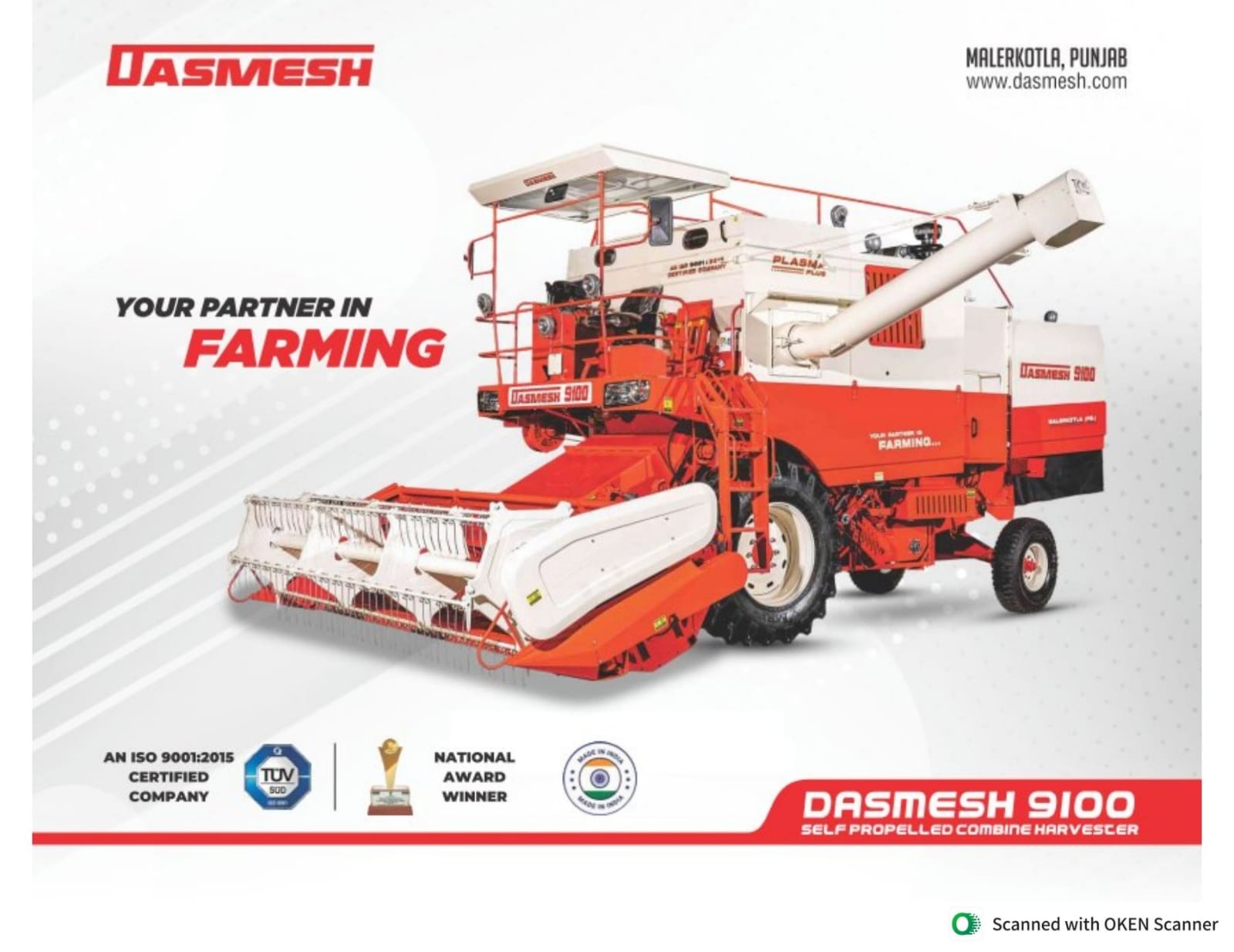 Agricultural harvesting machine working in a field